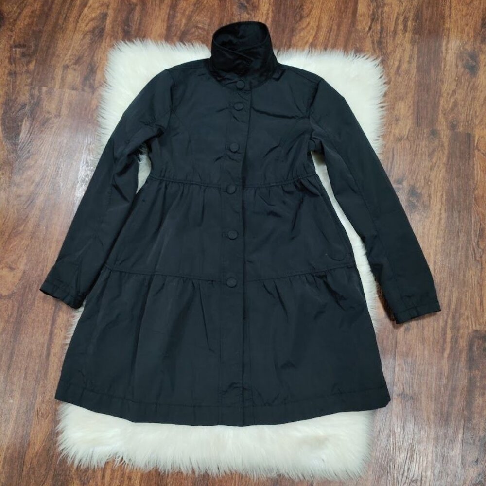 Valentino R.E.D Black Raincoat/Shacket Peplum Whimsy Goth Babydoll 40 S/M - Picture 5 of 15
